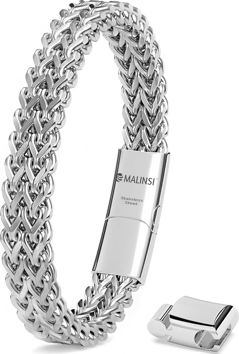 Stainless Steel Link Bracelet for Men - 20 cm + 2 cm Extension