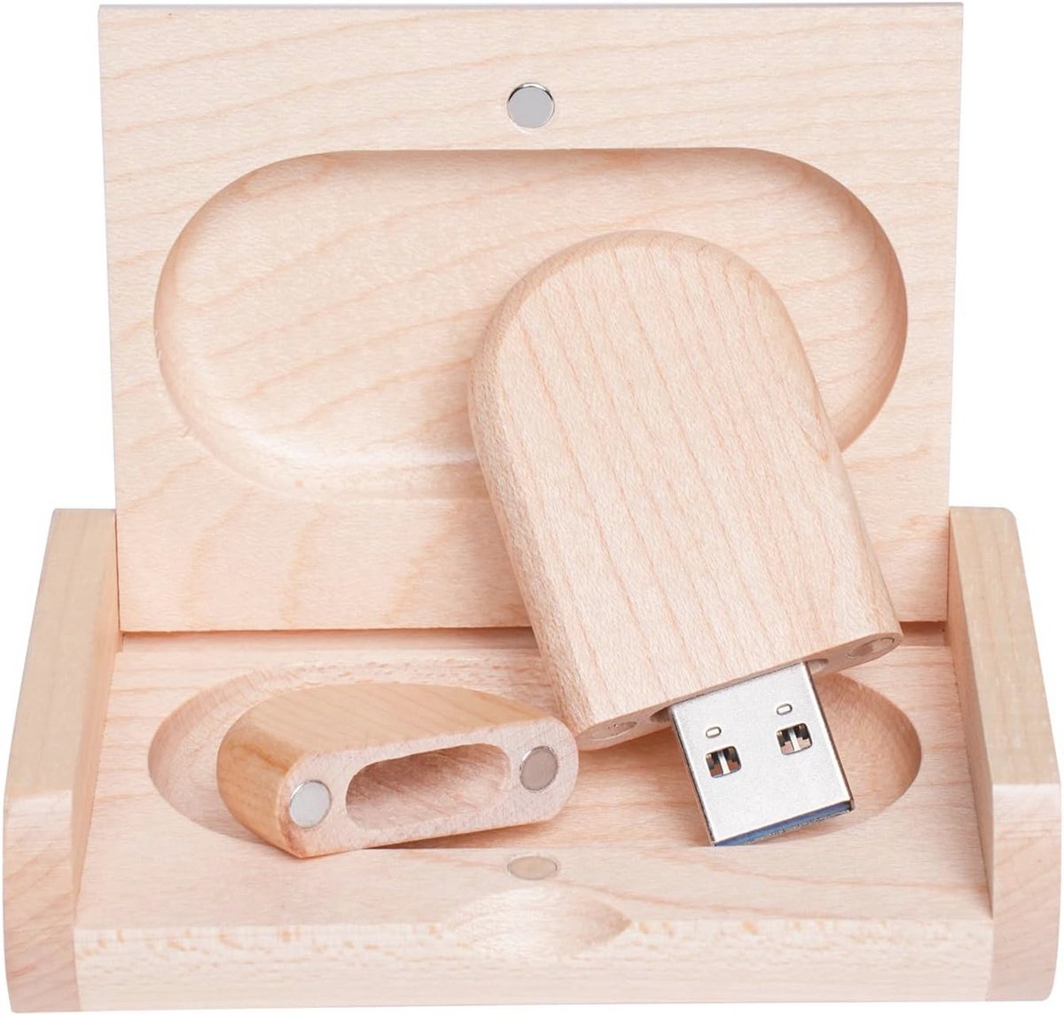 USB 2.0 Stick met Houten Doos - 64GB Opslagcapaciteit