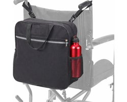 Alyze Rolstoeltas met reflectiestreep - Waterdicht - Grote opbergtas - Geschikt voor rolstoel, scootmobiel & rollator - Rolstoelaccessoires - Zwart