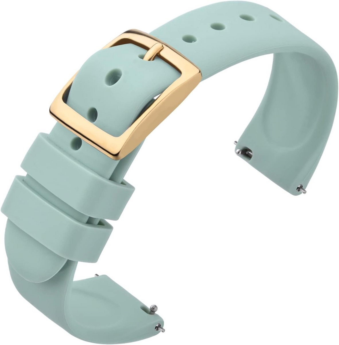 Rubberen Siliconen Horlogeband met Quick Release en Klassieke Sluiting (18, 20, 22 mm)