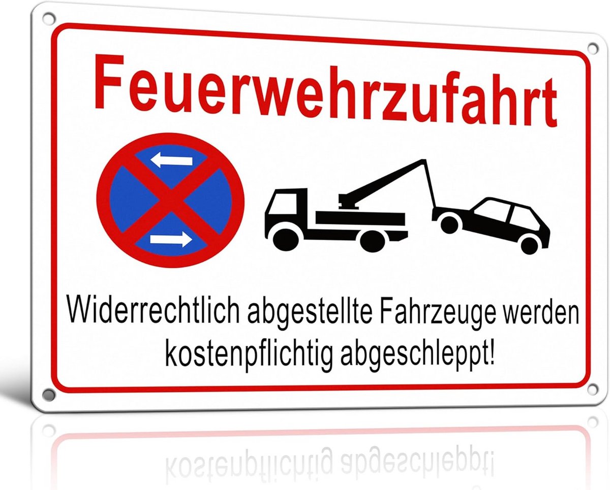 Verbodsbord Brandweertoegang - Parkeren Verboden - Durabel en Reflecterend