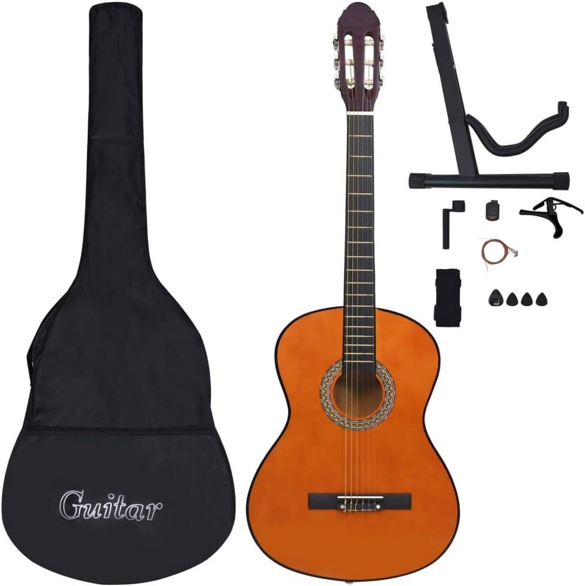 Complete Klassieke Gitaar Set voor Volwassenen en Beginners (39 Inch / 4/4)