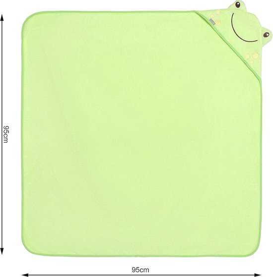 Baby Kapuchthanddoek 95cm x 95cm - Groene Kikker — afbeelding 4