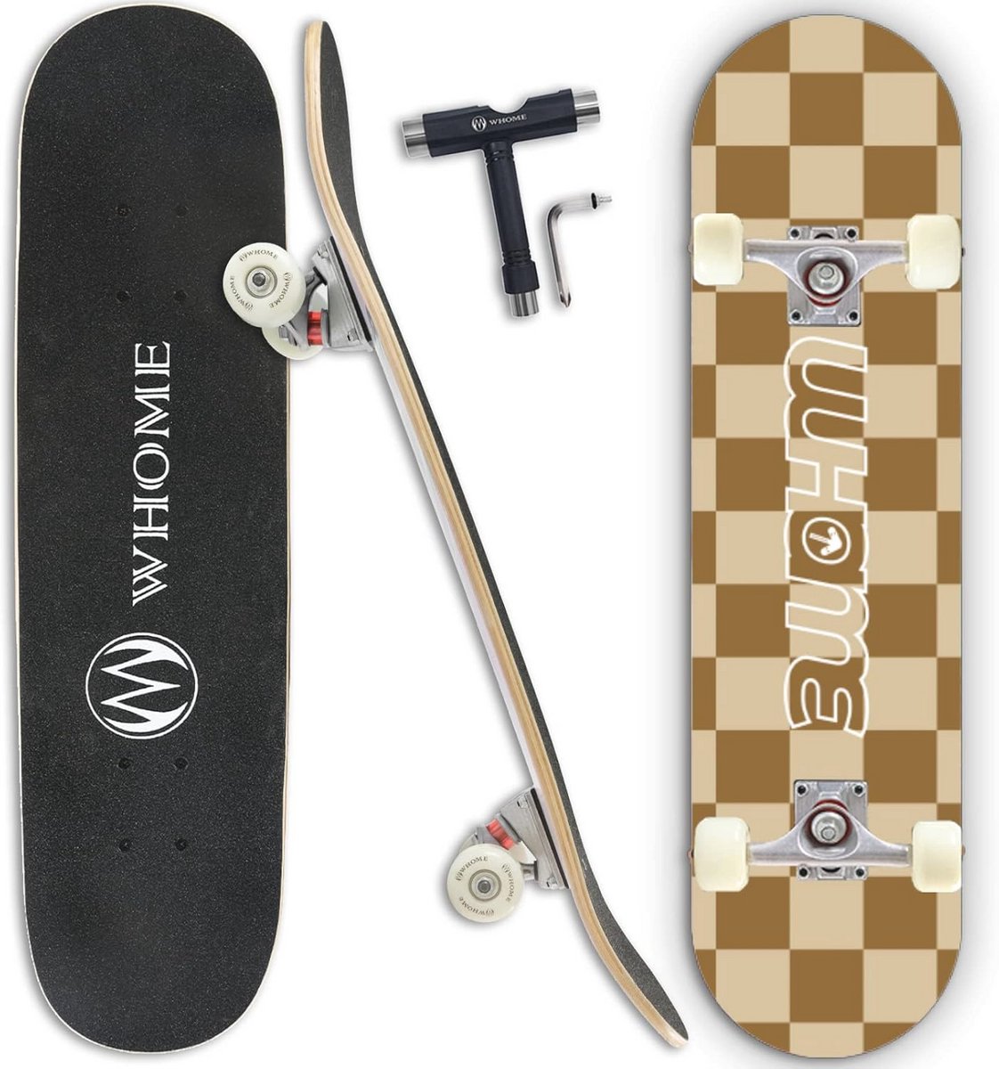 Skateboard voor Beginners en Gevorderden 31″x8″ Compleet Skateboard met 8-laags Esdoorn Deck en ABEC-9 Lagers