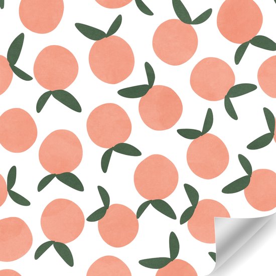 Papierrol Cadeaupapier – Perzik Print – 50 cm x 150 m – Wit Cadeaupapier met Perziken – Duurzaam & Recyclebaar Inpakpapier – Voor Cadeaus, Winkels & Feestdagen