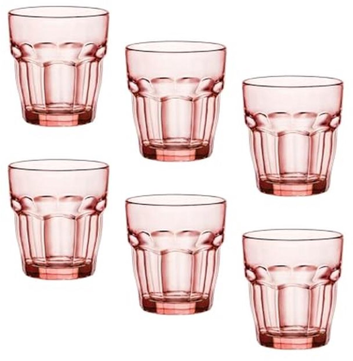 Set van 6 Lounge Rocks Glazen - 9oz perzik kleur