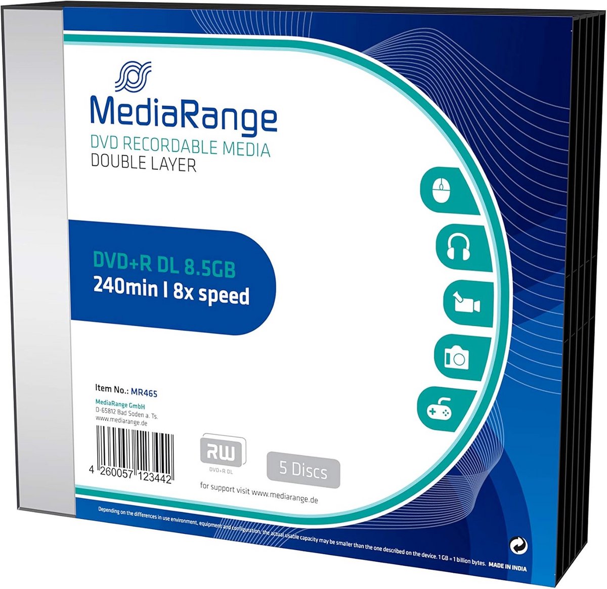 DVD+R Dual Layer 8x 8.5GB 5-pack