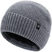 Winter Beanie Muts Heren Dames – Gebreide Muts met Fleece Voering – One Size – Grijs