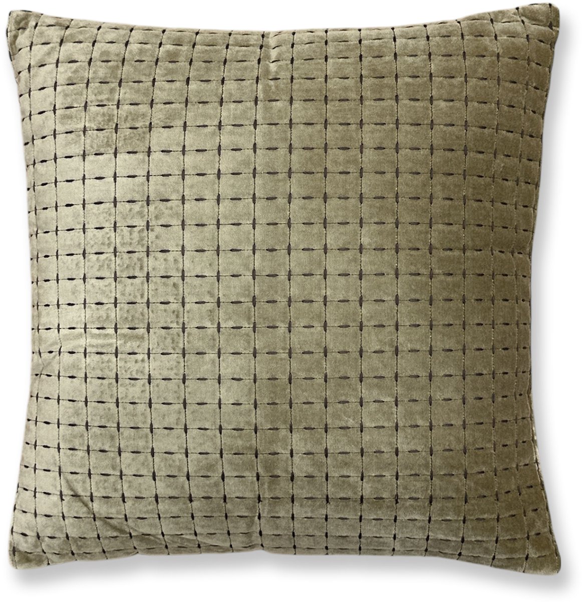 by Mooss - Sierkussen - Velvet - Fluweel - Rijststeek- Taupe - Brown - 45x45 cm - Hip - Trendy - Accesoires - Decoratie