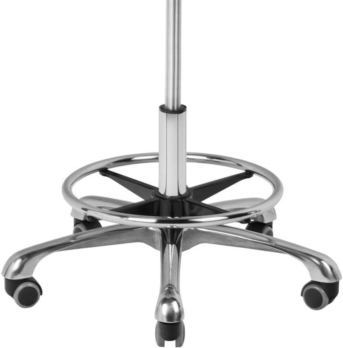 Cosmetische Ergonomische Kruk A-4299 Wit – Zadelkruk met Rugleuning – Verstelbaar – Met Wielen & Voetring – Voor Salon en Praktijk