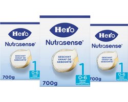 Hero Nutrasense Classic 1 (0-6 Maanden) - Flesvoeding - Zuigelingenvoeding - met Melkvet - Palmolievrij - 3 x 700 gram