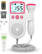 Vulpes Goods® BabyCare - Doppler Baby PRO - Baby Hartje Monitor - Fetal Doppler - Hartslag Baby Doppler - Echo Apparaat -Zwangerschapscadeau - Roze - Incl. ultrasound gel, oordopjes, reistas & batterijen