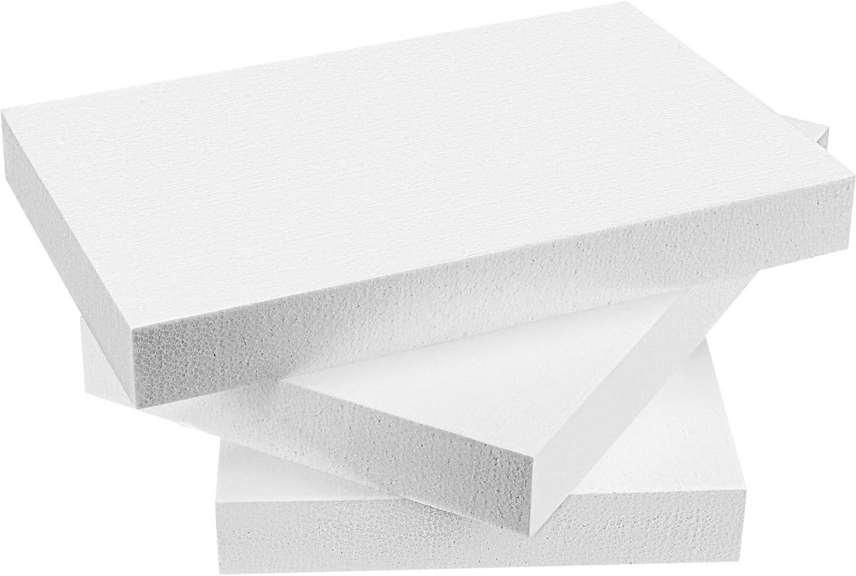 Schuimblokken 5 cm dik - 43 x 28 cm - 3 stuks voor kunst en modelleren