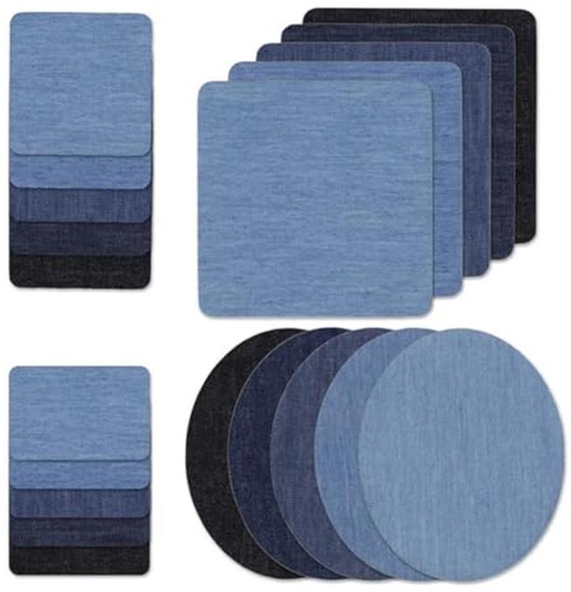 Denim Patches Set voor Kledingherstel - 20 Stuks