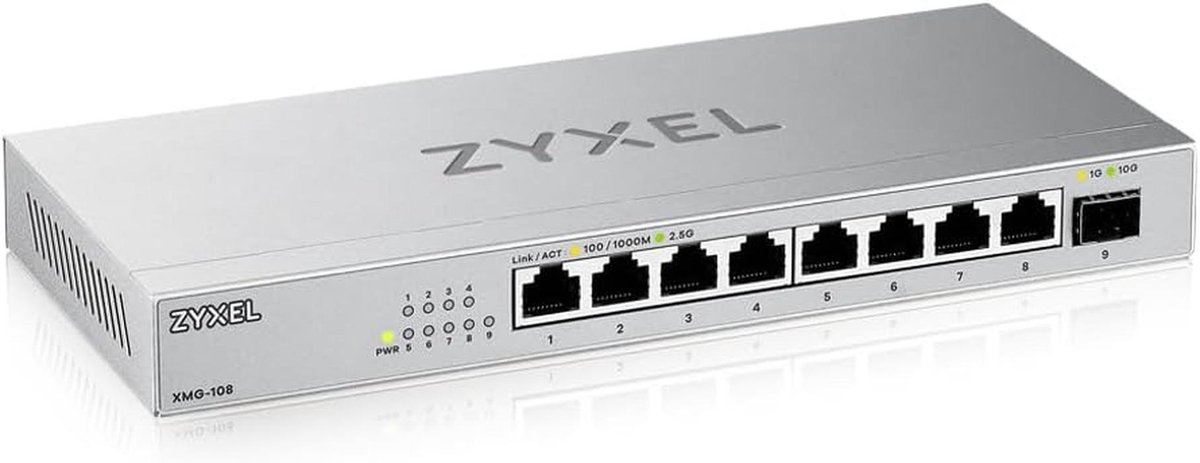 Netwerk Switch - Poort Hub - Sneller Internet - 2.5G Multi-Gig - 8 Poorten - Zwart