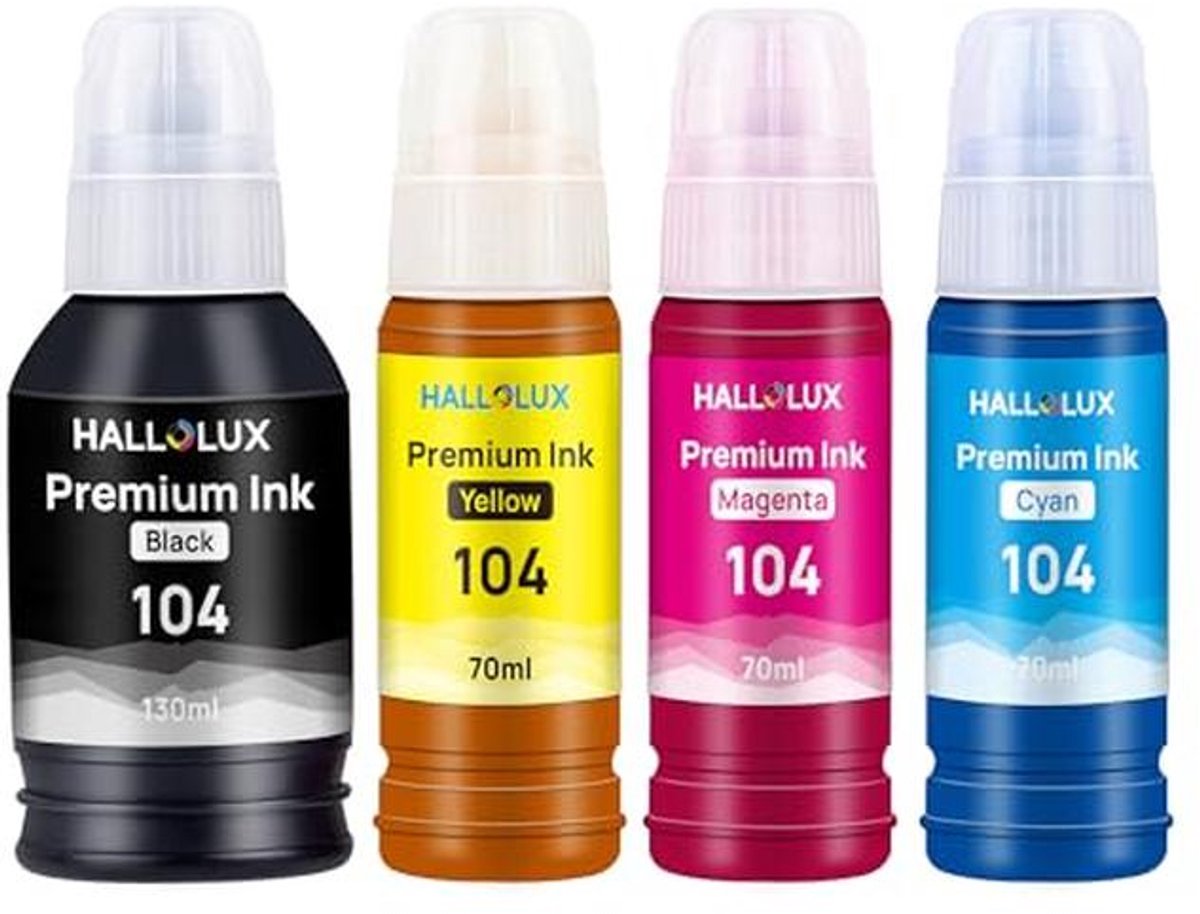 Inktcartridges Compatibel voor EcoTank ET-2710 ET-2711 ET-2712 ET-2714 ET-2715 ET-2720 ET-2721 ET-2726 ET-4700 - Zwart, Cyaan, Magenta, Geel, 4-Pack