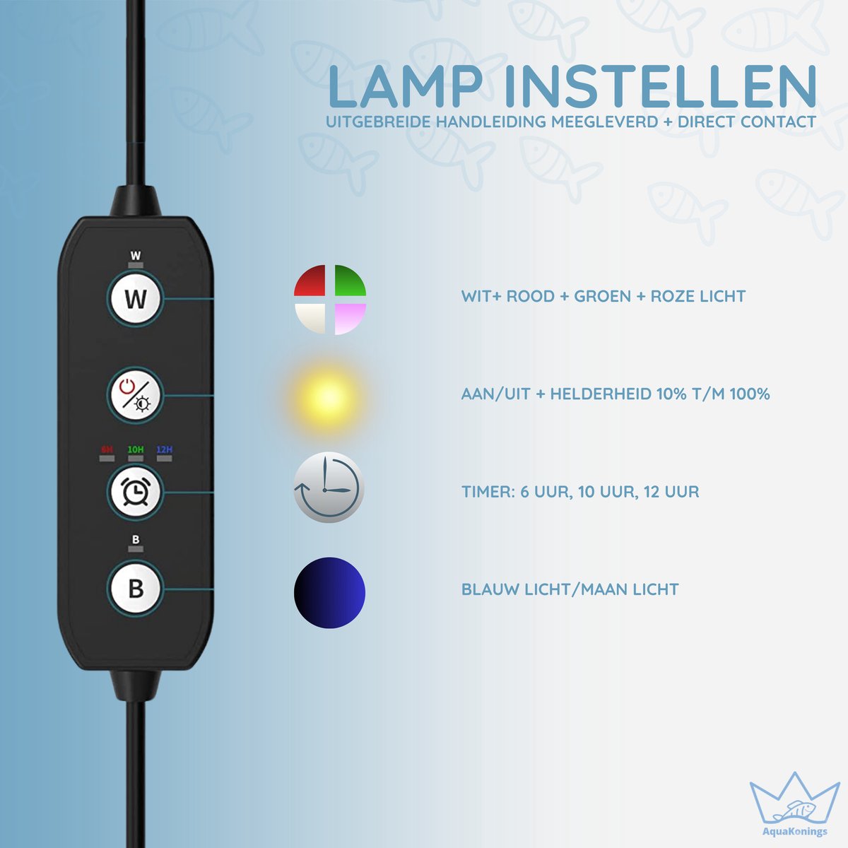AquaKonings Aquarium LED-lamp 30-45cm, dimbaar met timer thumbnail 4