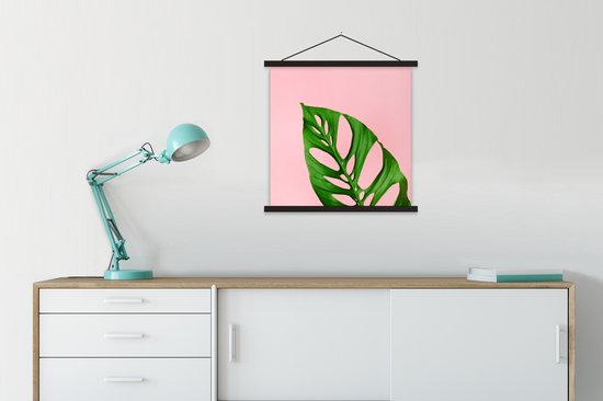Feuille botanique avec des couleurs vives comme fond d' affiche textielposter 60x60 cm