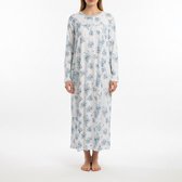 Dames nachthemd lang model 6589 XXXL (50-54) wit/blauw