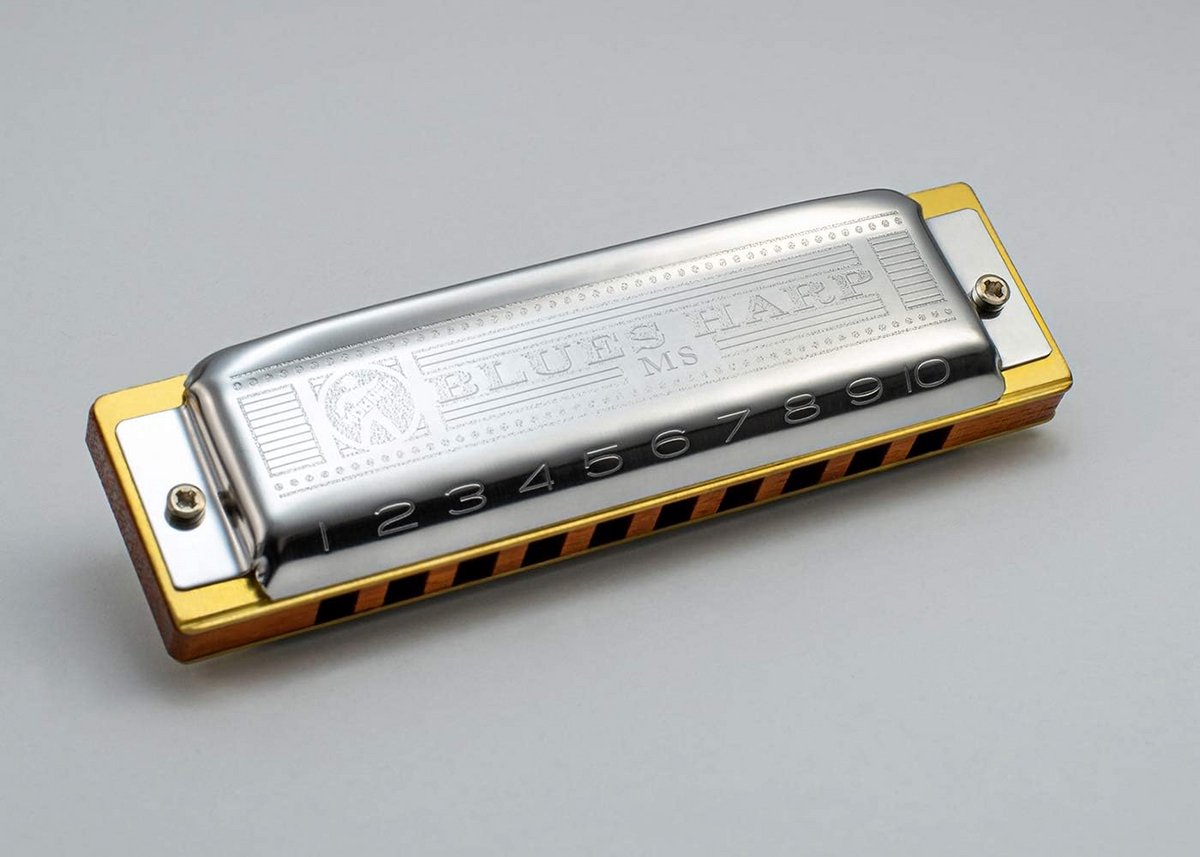 Mondharmonica Blues Harp MS - Houten Lichaam en Roestvrijstalen Deksel