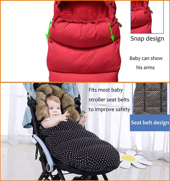 Baby Voetzak - Winter Slaapzak - Warm Blijven - Waterdicht Winddicht - 100 cm - Grijs — afbeelding 5