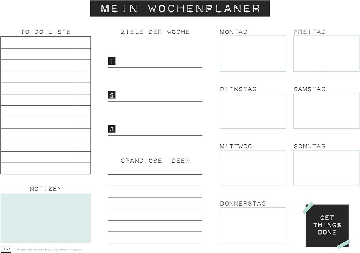 Design Bureauonderlegger Set van 2 - Tafelonderlegger Papier DIN A3 voor Notities en Planning