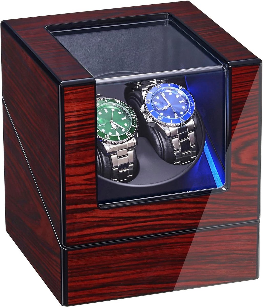 Luxe Automatische Horlogeopwinder met LED-verlichting en Stil Motor