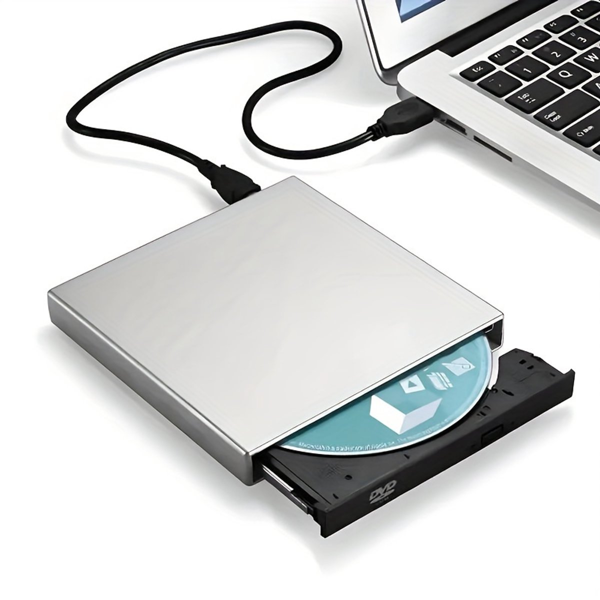 Externe USB 2.0 drive, 24x cd-brander, draagbare externe cd-drive.