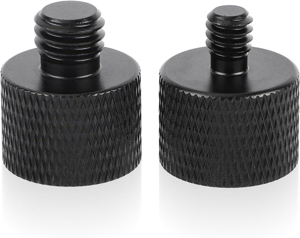 Microfoonstandaardadapter - Zwarte aluminiumlegering - Statieven, Microfoons, Camerastandaards - 5/8 naar 1/4 en 5/8 naar 3/8 Adapter.