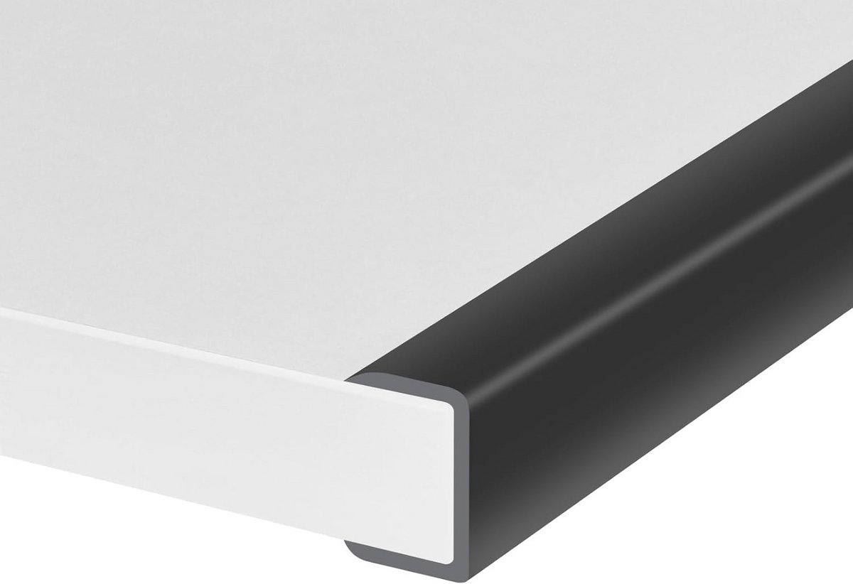 Flexibele Randafwerking Zwart Rubber U-Profiel voor Multiplex en Meubels - 3 Meter