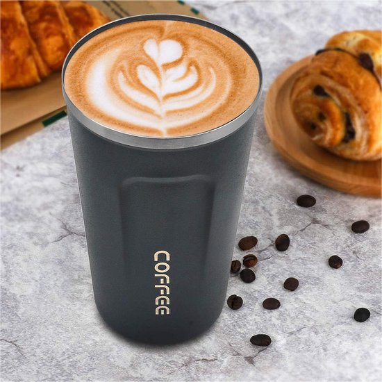 Premium RVS Koffiebeker To Go - Thermosbeker - Theebeker - 380ml - Blauw
