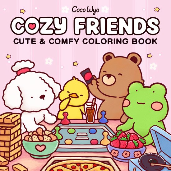 Cozy Spaces Coloring- Cozy Friends - cover