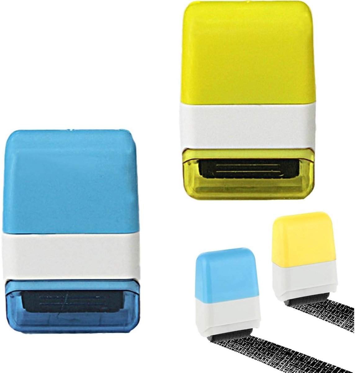 longziming -2 stuks Privacy Rolstempel – Zelfinktende Overlaystempel voor Adresbescherming – Ideaal voor Brieven, Pakketten, Rekeningen & Documenten