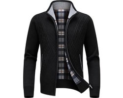 vesten voor heren, dikke trui, volledige rits, opstaande kraag met fleece gevoerde gebreide truien, casual winterjas, trui top voor heren