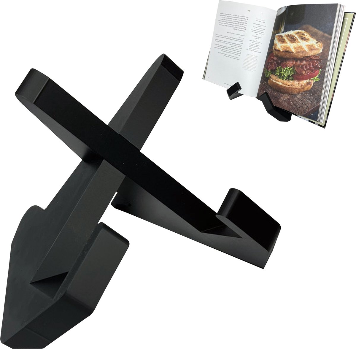 Boekenstandaard - Zwart - Kookboek Standaard - Boekenhouder - Kookboekhouder - Book Holder