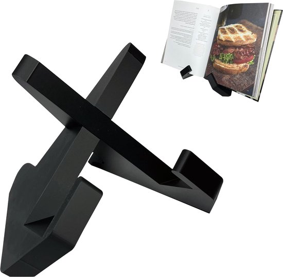 Boekenstandaard - Zwart - Kookboek Standaard - Boekenhouder - Kookboekhouder - Book Holder