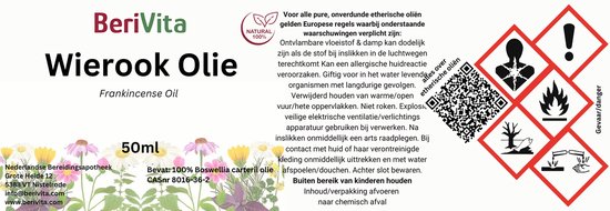 Zilverkleurige fles met een wit etiket met productinformatie en waarschuwingen in het Nederlands.