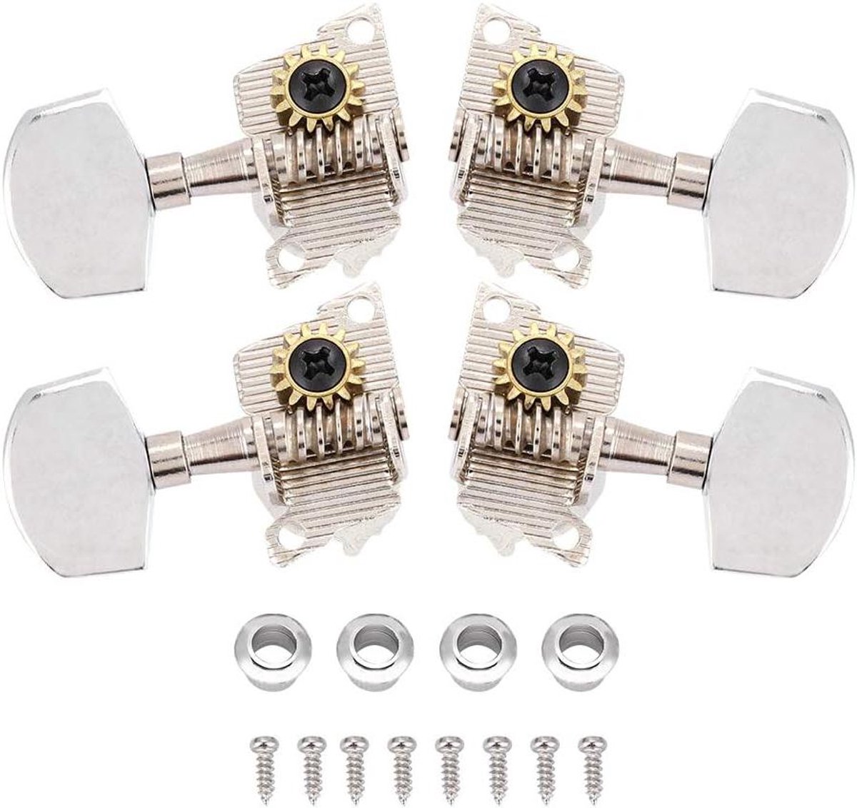 Ukelele Stemsleutels Zilver Klassieke Stijl - Set van 4 - DIY Ukulele Onderdelen