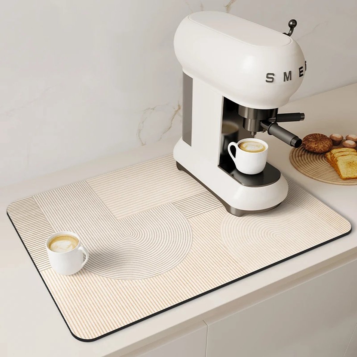 Koffiemat - Aanrechtmatje - Afdruipmat - Tamping Mat - Japandi Stijl - 30x40 cm