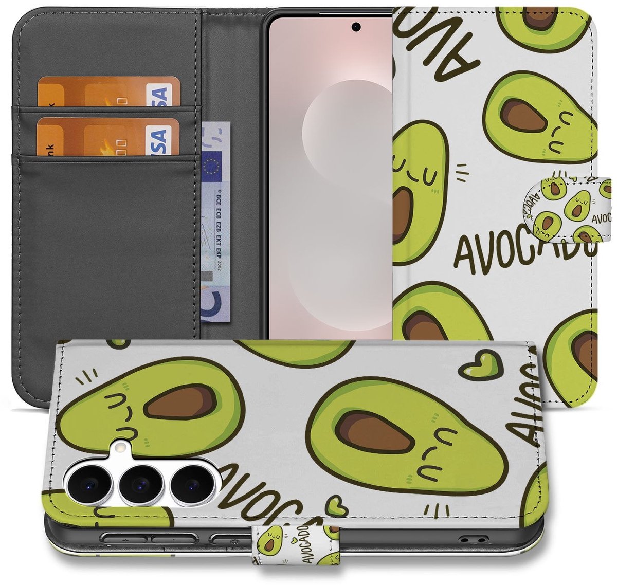 Samsung Galaxy S25 FE Avocado Hoesje Groen Met 3 Pasjes TPU