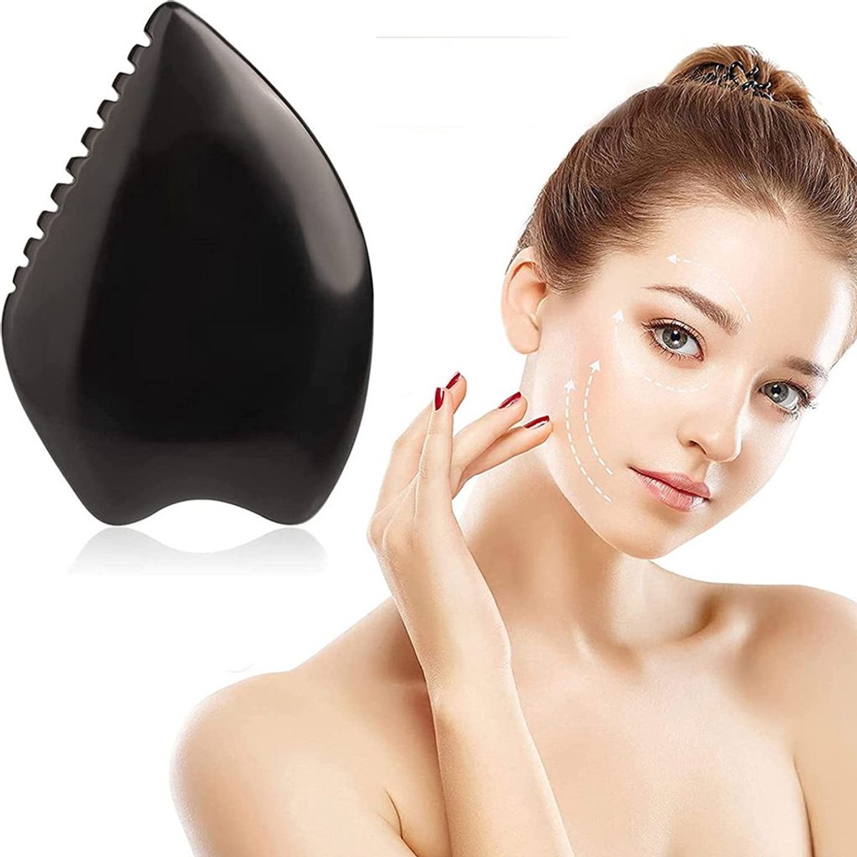 Gua sha bord en massagesteen voor lichaams- en gezichtsmassage.