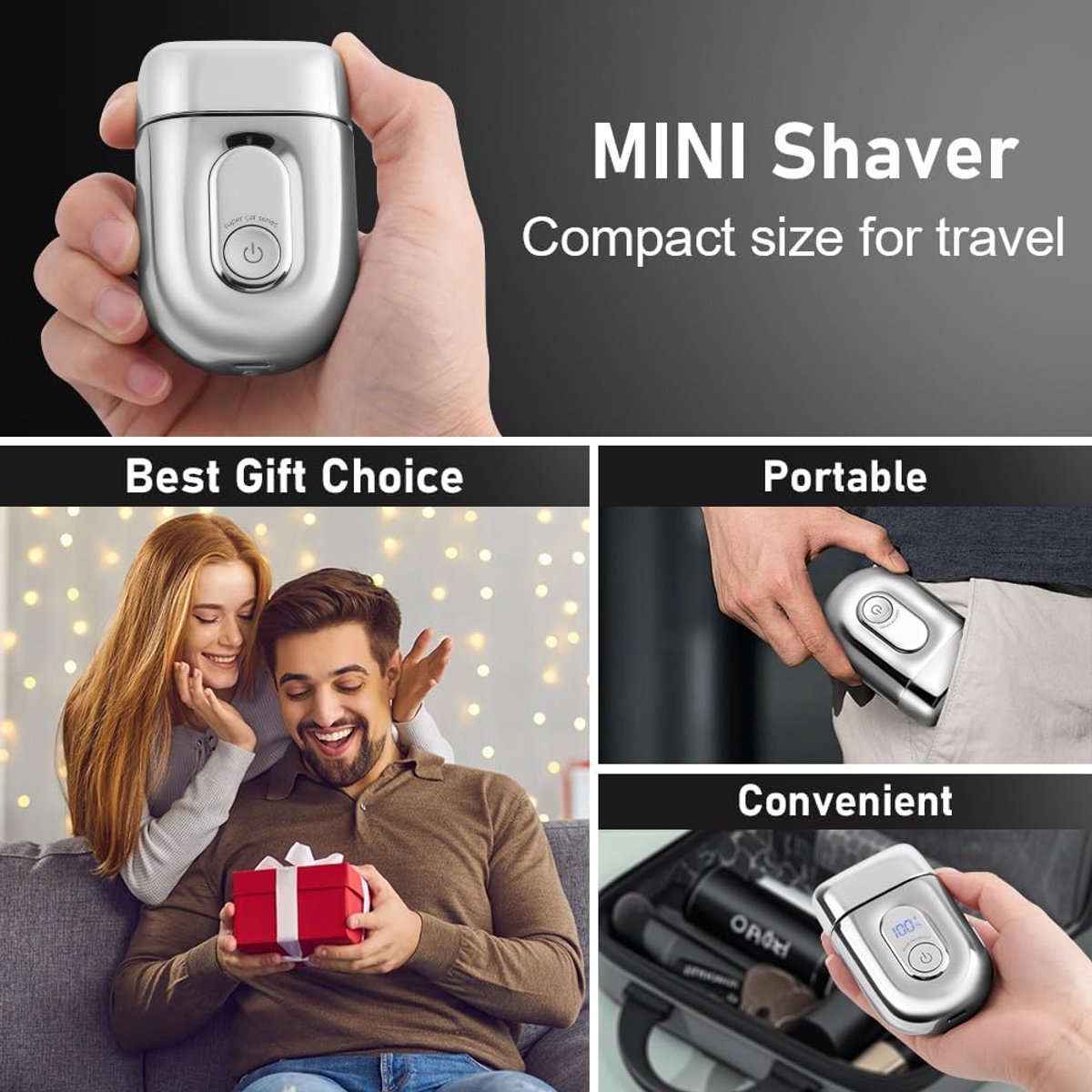 Elektrisch Mini Scheerapparaat USB Oplaadbaar Waterdicht - afbeelding 2