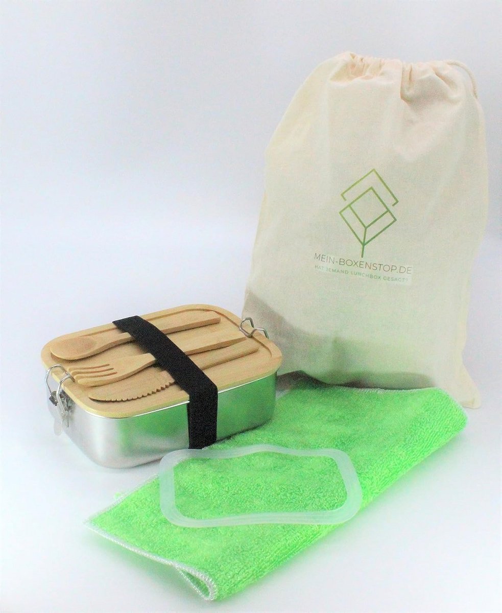 Broodtrommel RVS met Bamboe Deksel - Lunchbox voor Volwassenen en Kinderen