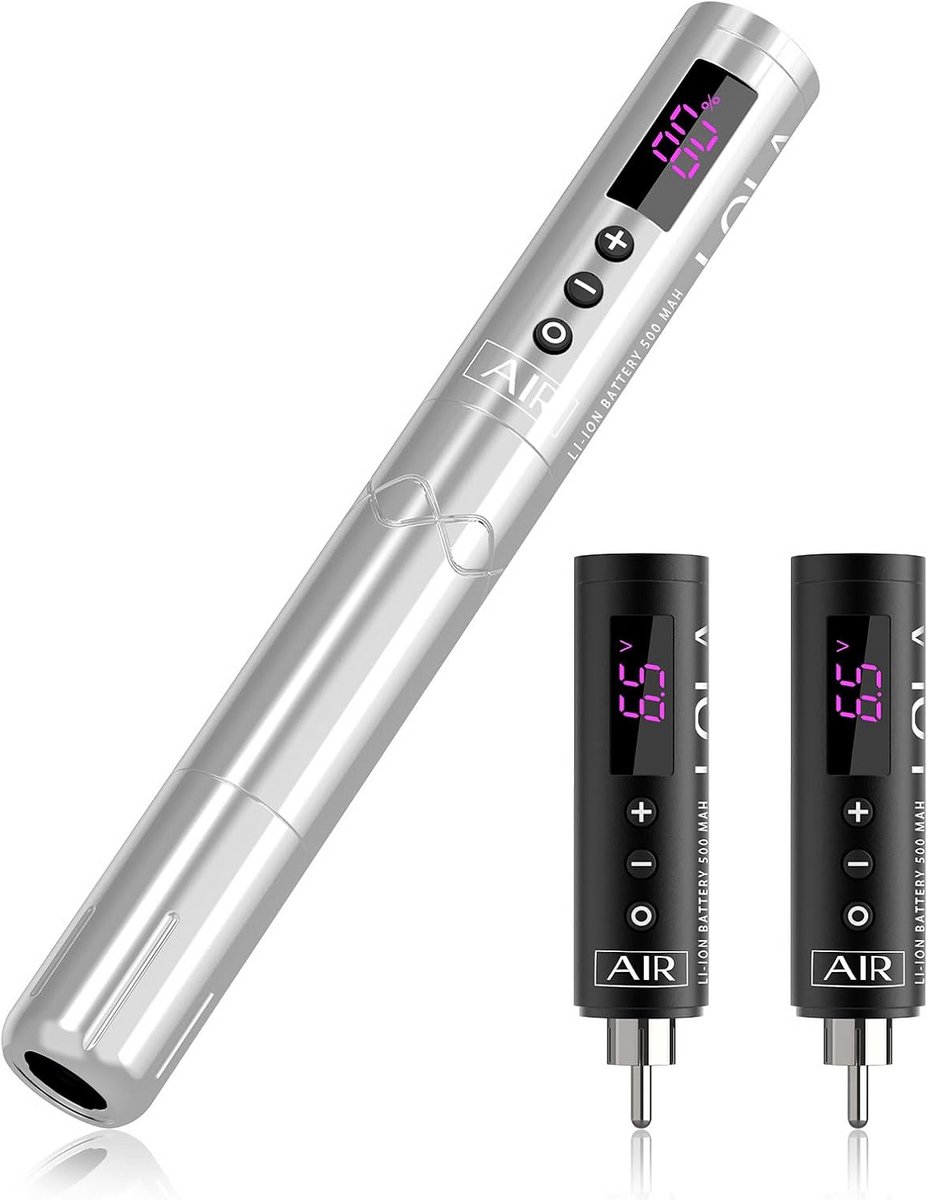 Draadloze Tattoo Pen en Permanent Make-up Machine met 3 Batterijen voor Beginners en Professionals