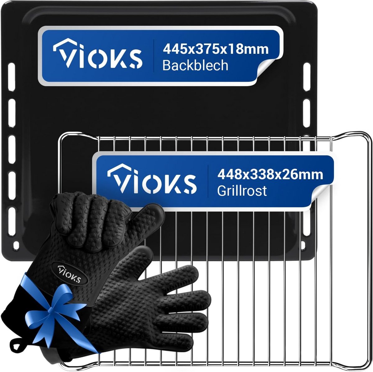 Gegoten Bakplaat en Rooster Set voor Oven 445x375mm - Universele Vervanging