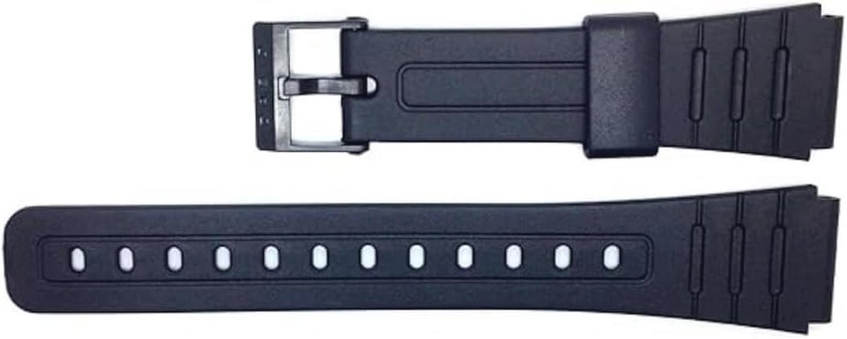 Zwart Hars Horlogebandje 18 mm voor Casio F-91W, F-105W en meer