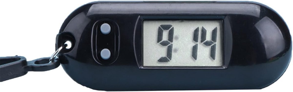 Compacte Digitale Mini Klok met LCD Display - Sleutelhanger en Clip-on Horloge
