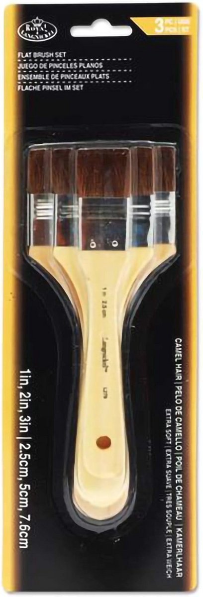 Grote gebieden borstel set - 3 stuks met extra zacht haar