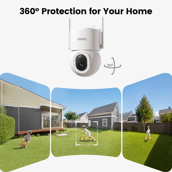 AOSU SolarCam D1 Max - Beveiligingscamera - 3K Resolutie - 2-Weg Audio - 360° Zicht & AI Tracking van Merkloos — afbeelding 3