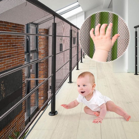 Veiligheidsnet voor Trap en Balustrade voor Kinderen en Baby's Zwart